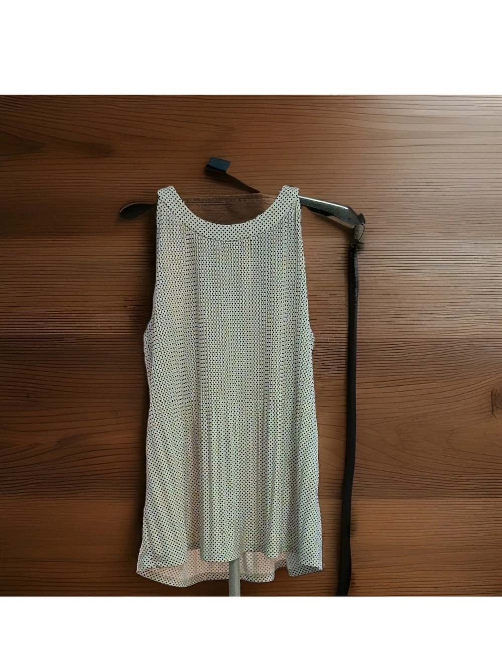 Adrianna Papell White Polka Dot Tank Top